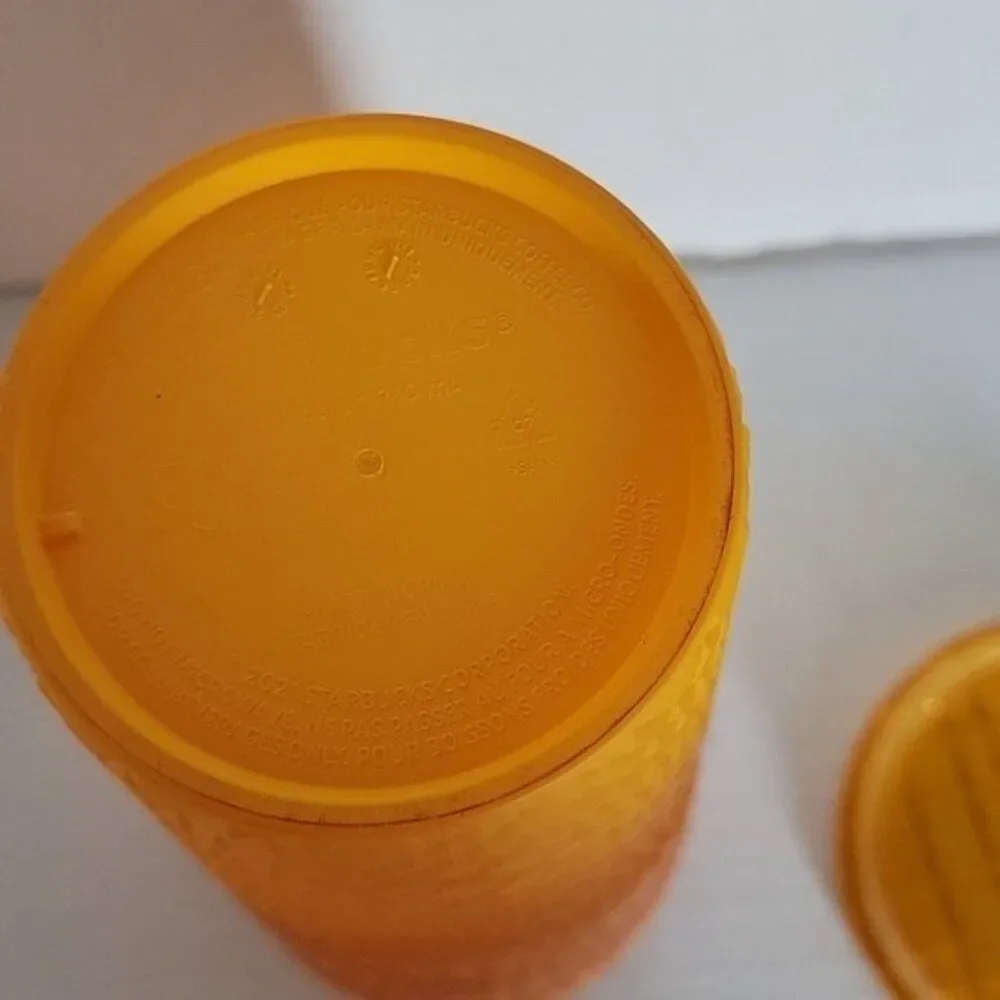 Starbucks Cold Travel Tumbler Cup 2021 24 Oz Venti Ombre Orange Mango Jeweled